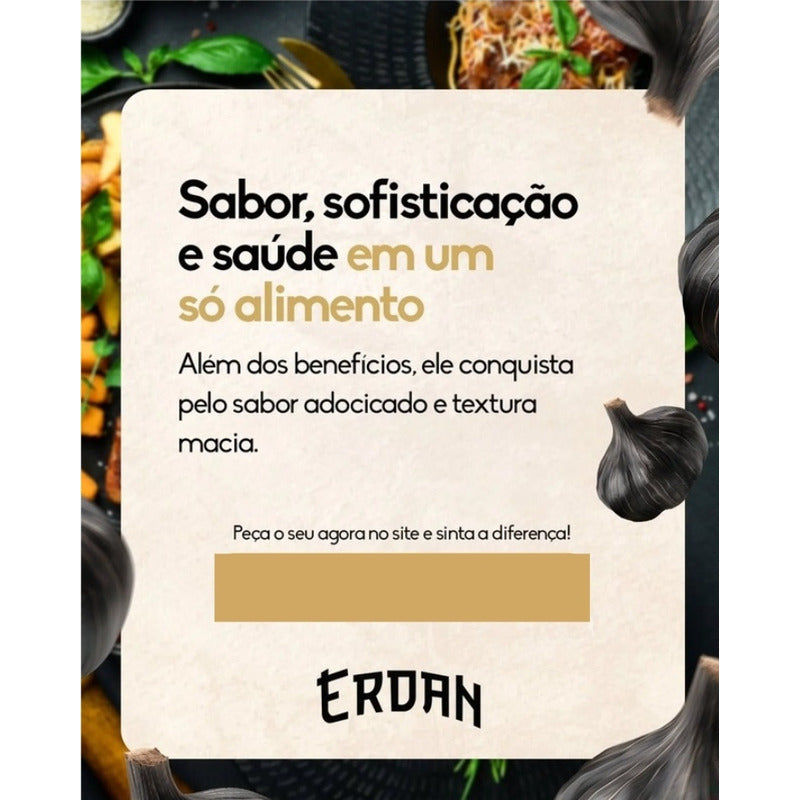 Alho Negro Erdan 1 Kg - Sabor Intenso E Único