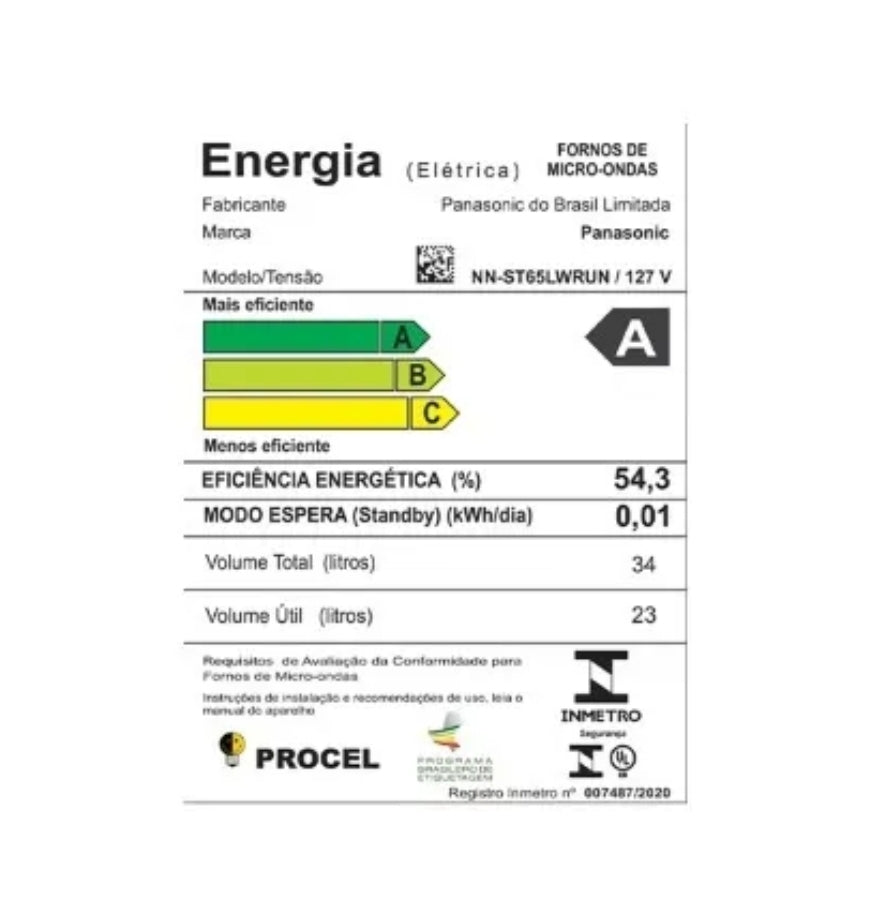 Microondas Panasonic Dupla Refeição 34 L Branco NR ST65LWRU. MENOR PREÇO E O MAIS VENDIDO.