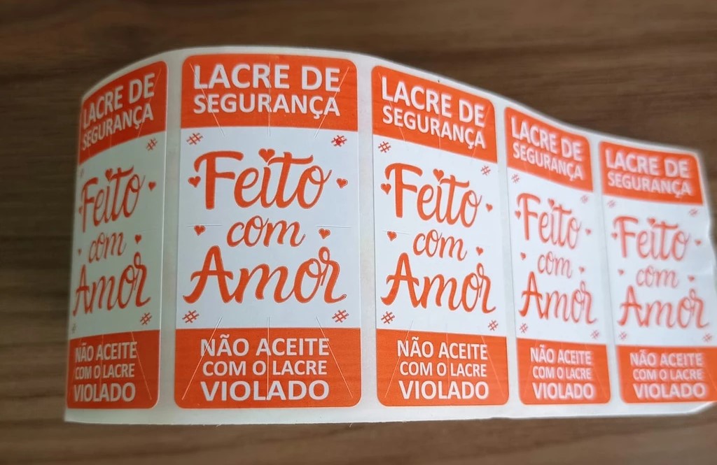 Lacre de Segurança Adesivo Delivery 6x3 cm 2.000 Und. Feito com Amor - Ifood, 99 Food, Rappi. MENOR PREÇO E O MAIS VENDIDO.