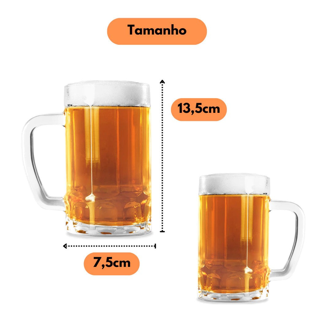 Kit 6 Caneca de Chopp e Cerveja Vidro. MENOR PREÇO E A MAIS VENDIDA.