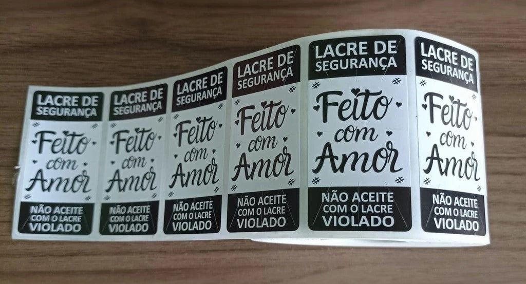 Lacre de Segurança Adesivo Delivery 6x3 cm 2.000 Und. Feito com Amor - Ifood, 99 Food, Rappi. MENOR PREÇO E O MAIS VENDIDO.