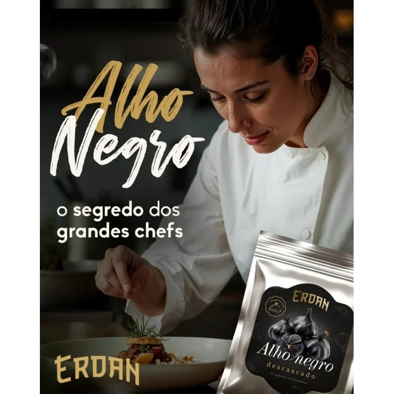 Alho Negro Erdan 1 Kg - Sabor Intenso E Único