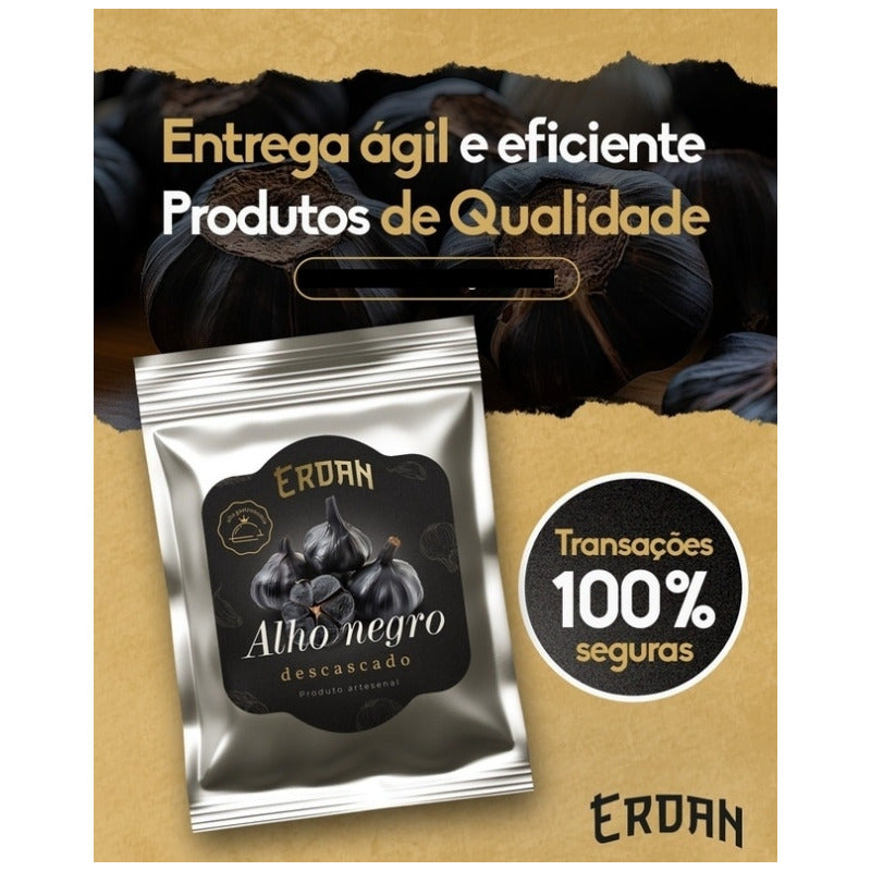 Alho Negro Erdan 1 Kg - Sabor Intenso E Único
