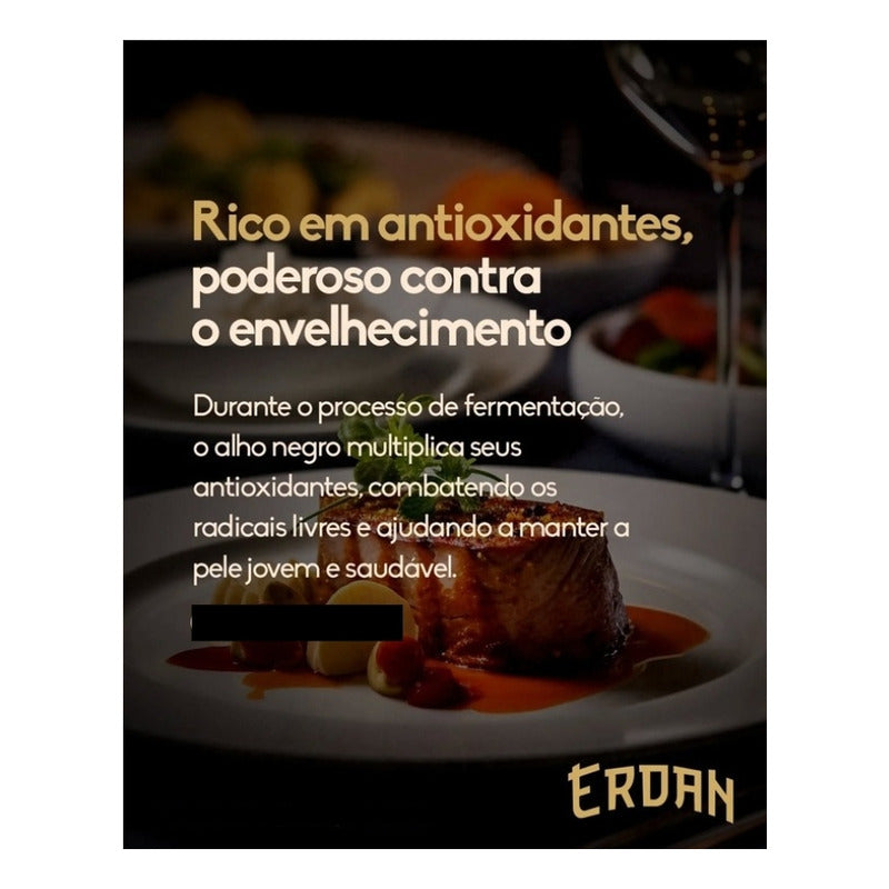 Alho Negro Erdan 1 Kg - Sabor Intenso E Único