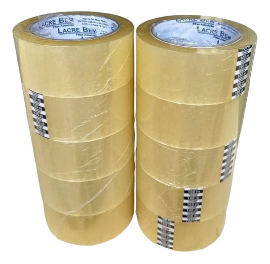 Fita Lacre Bem Adesiva deEmbalagem 100mm X 45 m 10 un transparente. MENOR PREÇO E O MAIS VENDIDO