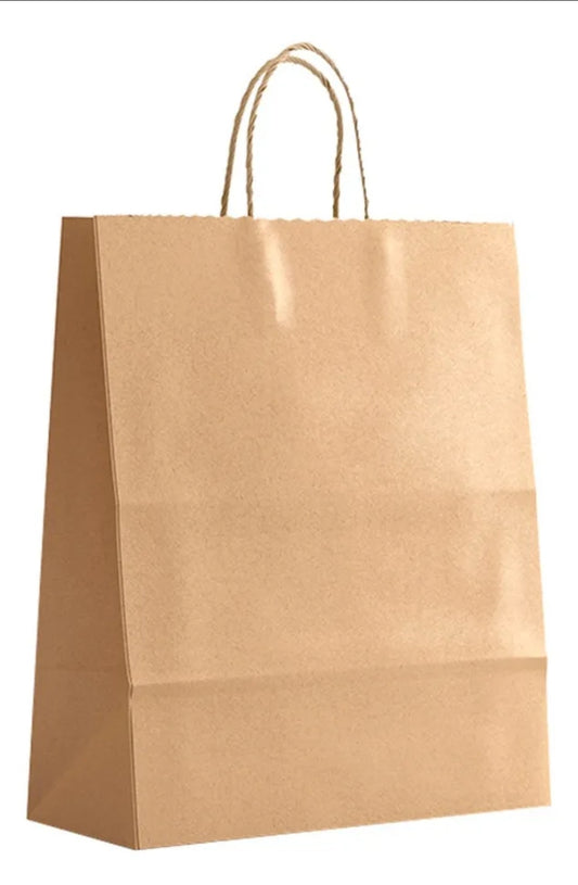 Sacola de Papel Kraft 50x22x9 cm para Delivery com Alça. MENOR PREÇO E O MAIS VENDIDO