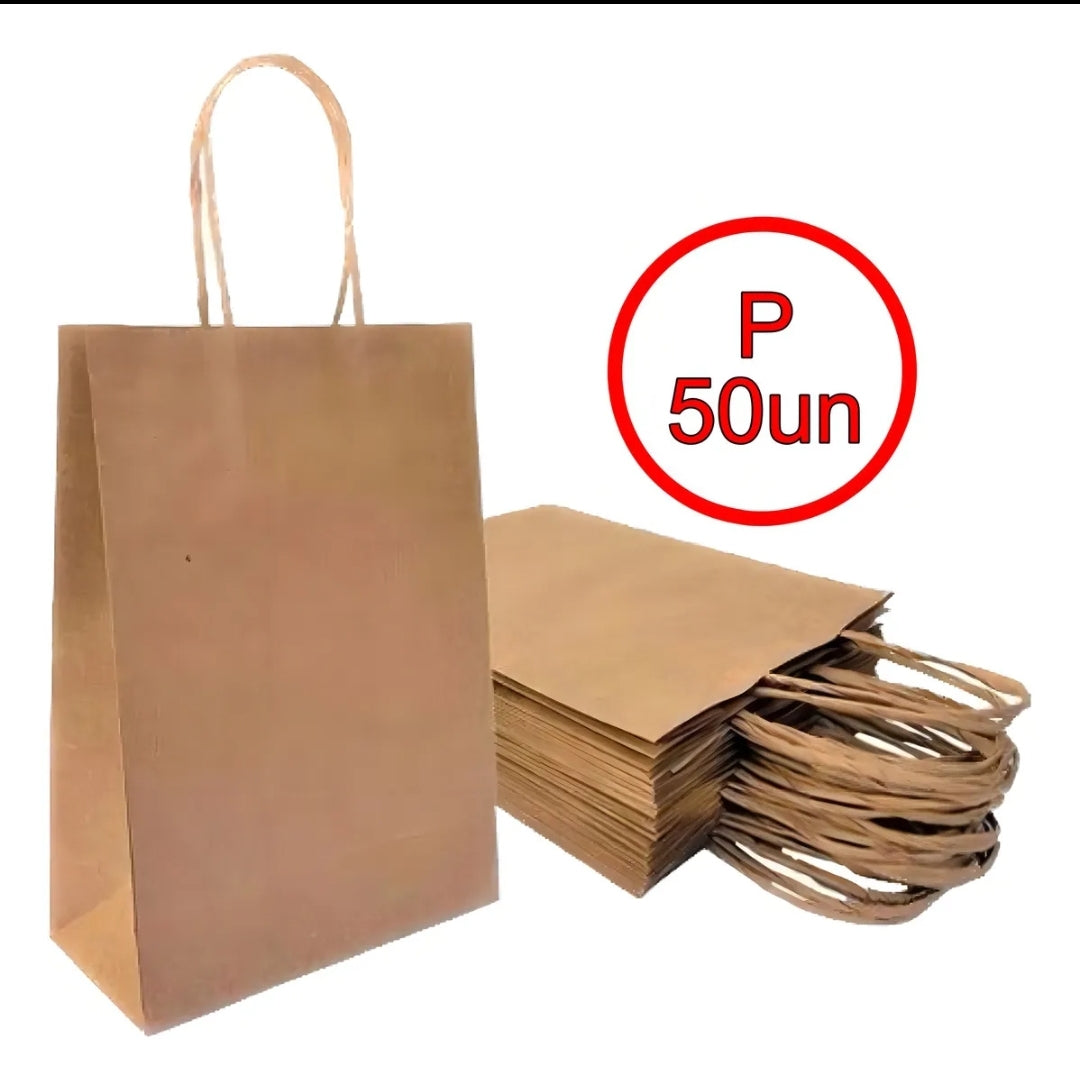 Sacola de Papel Kraft 50x22x9 cm para Delivery com Alça. MENOR PREÇO E O MAIS VENDIDO
