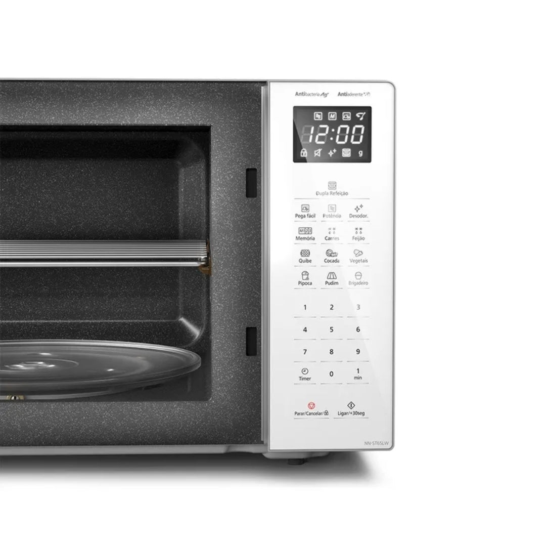 Microondas Panasonic Dupla Refeição 34 L Branco NR ST65LWRU. MENOR PREÇO E O MAIS VENDIDO.
