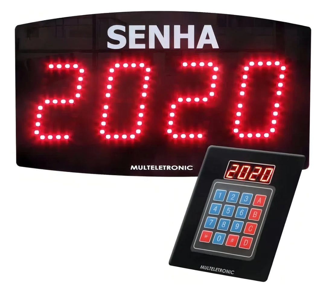 Painel de Senha com Teclado - Organize Atendimento.  MENOR PREÇO E O MAIS VENDIDO