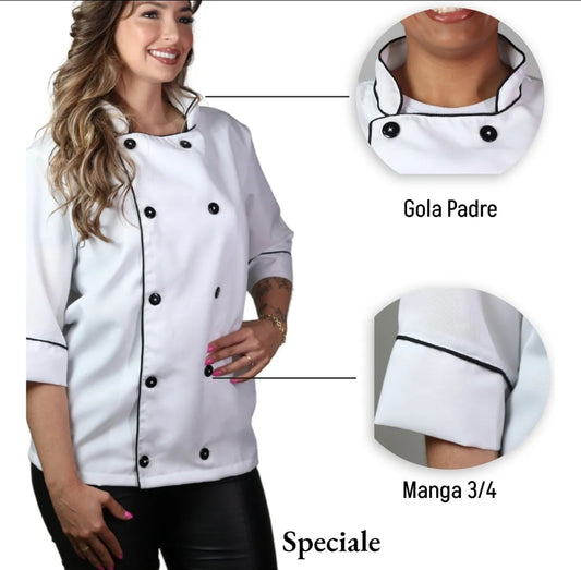 Dolma Chef Uniforme de Cozinha Doma Unisses Gola Padre. O MENOR PREÇO E O MAIS VENDIDO.