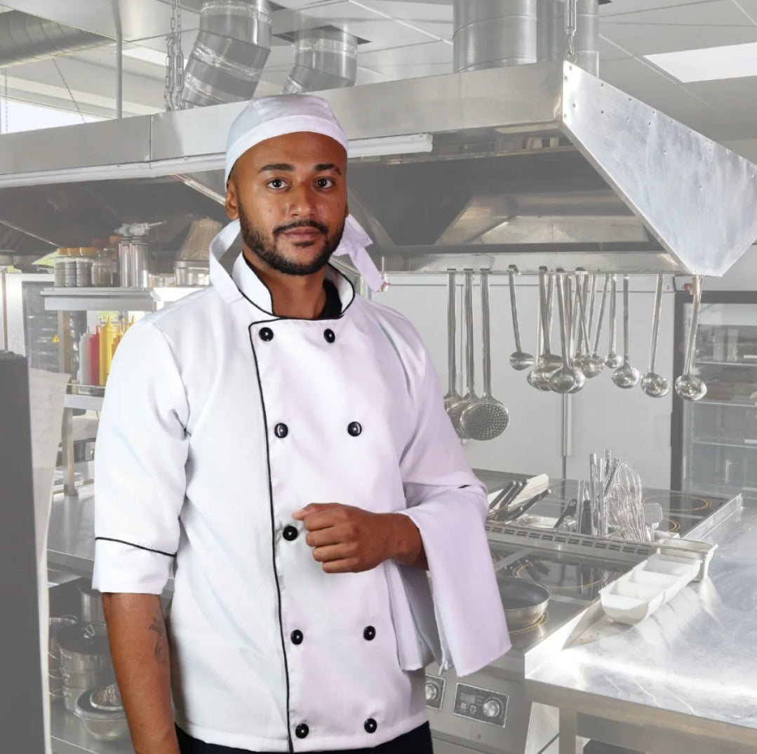 Dolma Chef Uniforme de Cozinha Doma Unisses Gola Padre. O MENOR PREÇO E O MAIS VENDIDO.