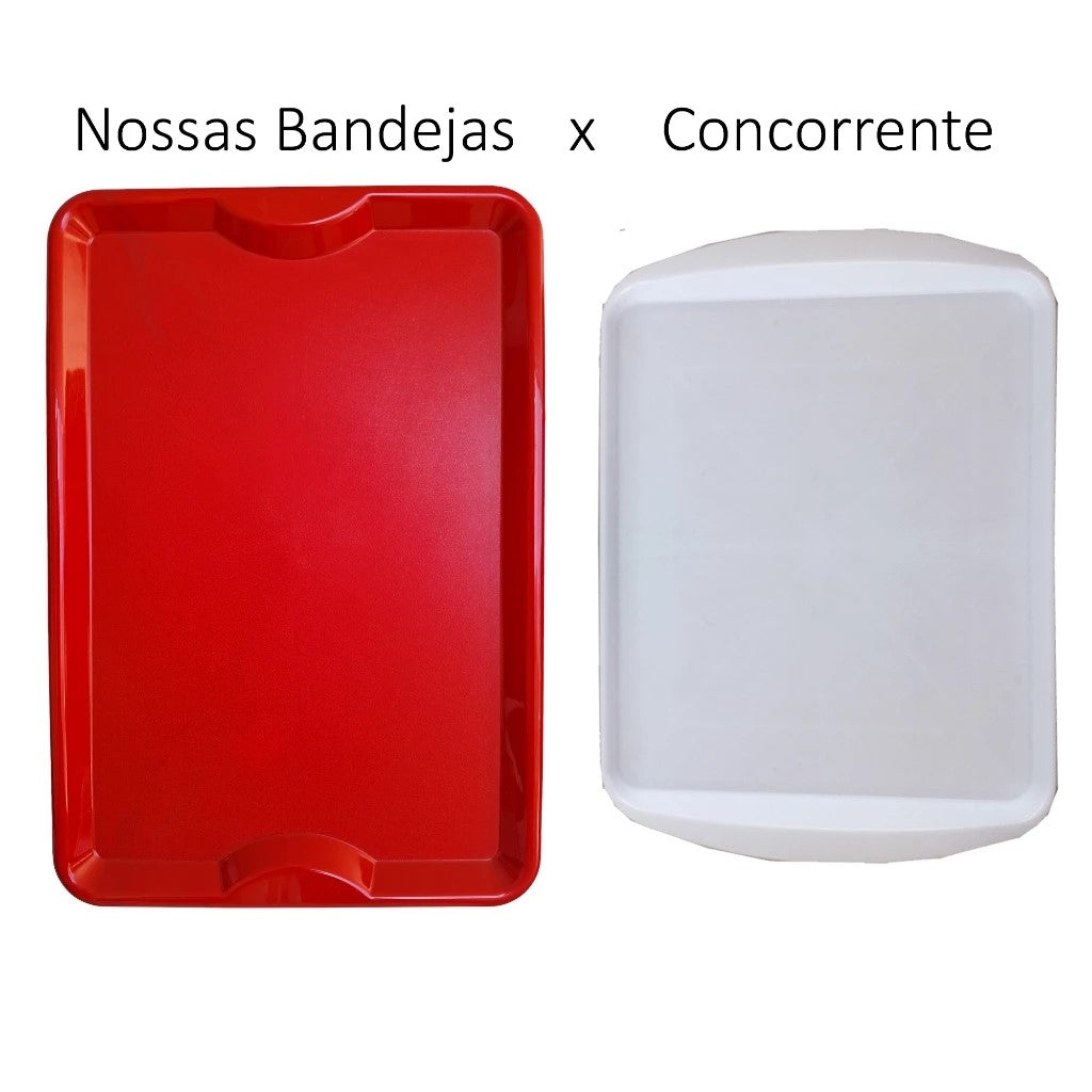 Bandeja Plastica Self service grande 48x33cm buffet restaurante fast food lanches em Polipropileno. MENOR PREÇO E A MAIS VENDIDA.