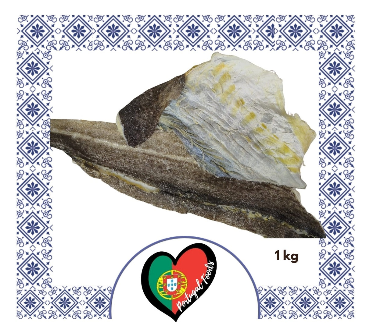 PELE DE BACALHAU SALGADA IN NATURA ( 1 kg )