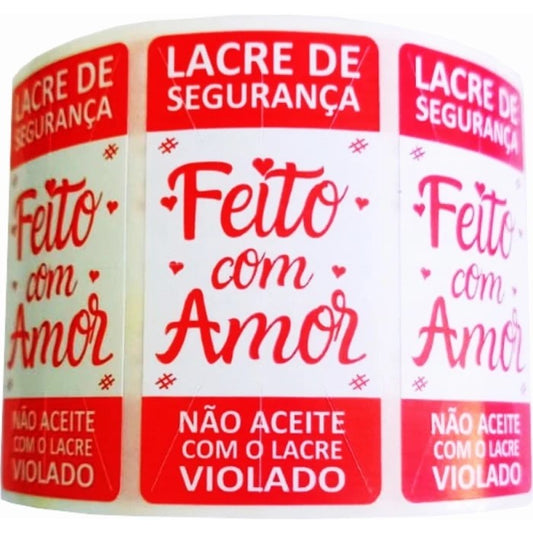 Lacre de Segurança Adesivo Delivery 6x3 cm 2.000 Und. Feito com Amor - Ifood, 99 Food, Rappi. MENOR PREÇO E O MAIS VENDIDO.